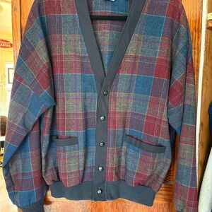 Pendleton Plaid Wool Shirt Jacket in Burgundy, Teal & Olive